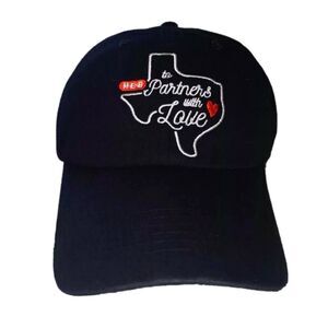 [HEB] PARTNER HAT | BLACK ADJUSTABLE ADULT CAP | TEXAS EMBRODIERY [BRAND NEW]
